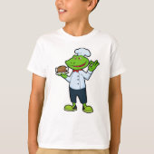 Kikker als Cook met serving bord & Chicken T-shirt (Voorkant)