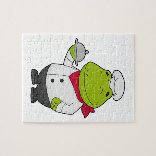 Kikker als Cook met snoer Legpuzzel (Horizontaal)