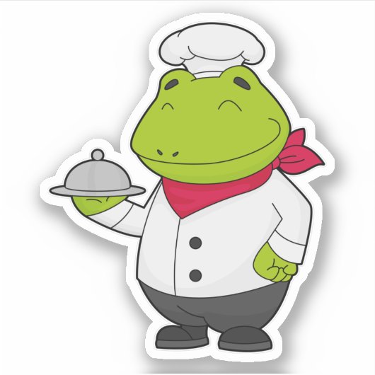 Kikker als Cook met snoer Sticker (Voorkant)