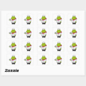 Kikker als Cook met snoer Vierkante Sticker (Vel)