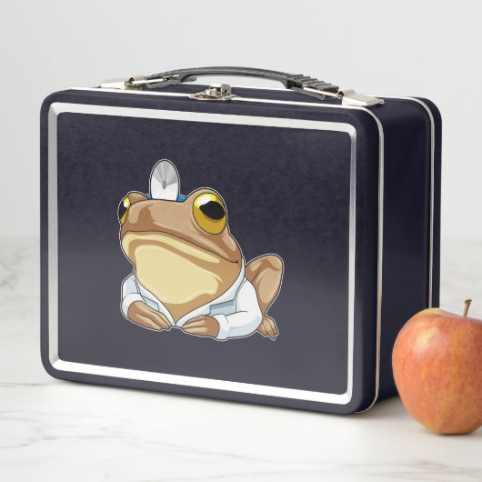 Kikker als Doctor met de mantel van de dokter (In situ)