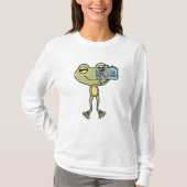 Kikker als fotograaf met camera t-shirt (Voorkant)