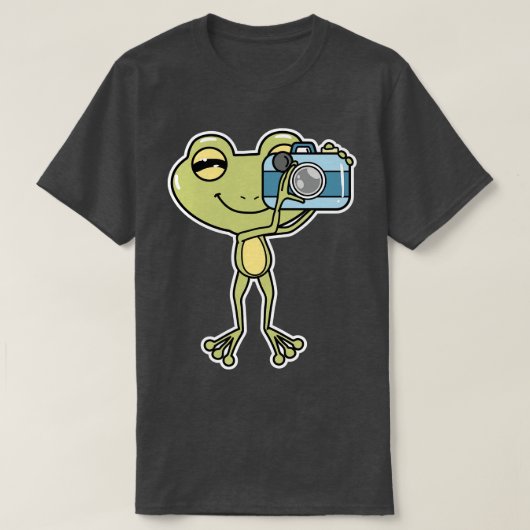 Kikker als fotograaf met camera t-shirt (Design voorkant)