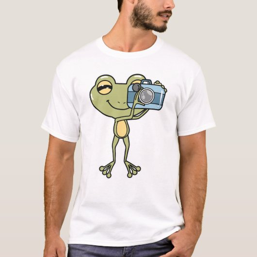 Kikker als fotograaf met camera t-shirt (Voorkant)