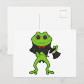 Kikker als goochelaar met toverstok & Hoed Briefkaart (Voorkant / Achterkant)