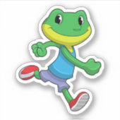 Kikker als hardloper tijdens het hardlopen sticker (Voorkant)
