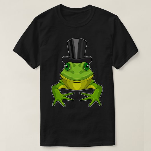 Kikker als herenman met bovenste hoed t-shirt (Design voorkant)