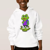 Kikker als Hiker met rugzak (Voorkant)