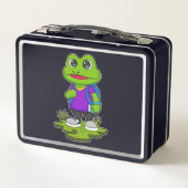 Kikker als Hiker met rugzak (Achterkant)