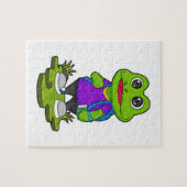 Kikker als Hiker met rugzak Legpuzzel (Horizontaal)