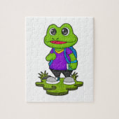 Kikker als Hiker met rugzak Legpuzzel (Verticaal)