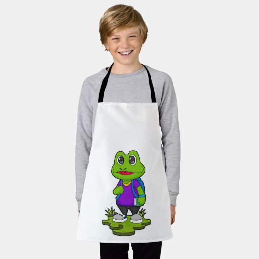 Kikker als Hiker met rugzak Schort (Gedragen)