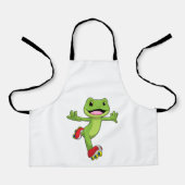 Kikker als inline skater met Rollers schaatsen Schort (Voorkant)