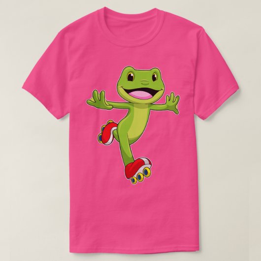 Kikker als inline skater met Rollers schaatsen T-shirt (Design voorkant)