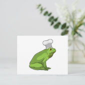Kikker als kok met kookmuts briefkaart (Staand voorkant)