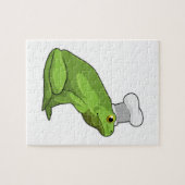 Kikker als kok met kookmuts legpuzzel (Horizontaal)