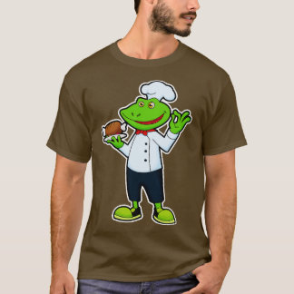 Kikker als kok met serveerkip bord t-shirt