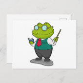 Kikker als leraar met boek briefkaart (Voorkant / Achterkant)
