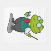 Kikker als leraar met boek fleece deken (Voorkant (Horizontaal))