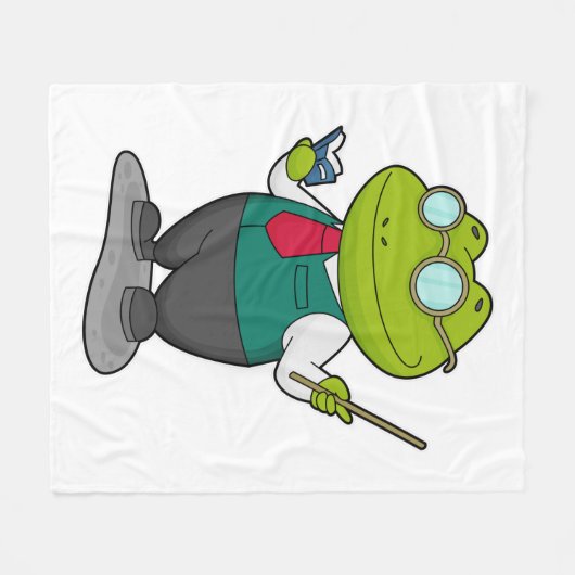 Kikker als leraar met boek fleece deken (Voorkant (Horizontaal))