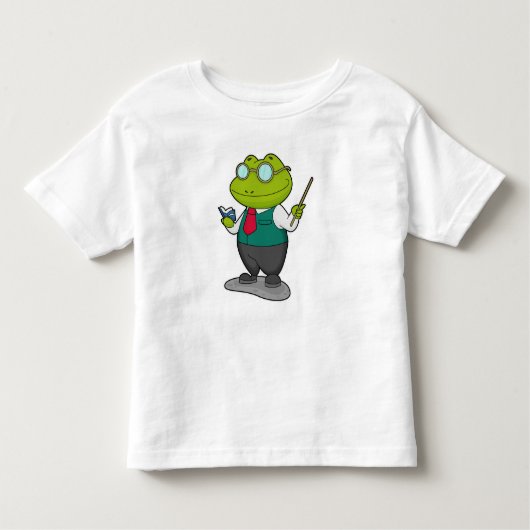 Kikker als leraar met boek kinder shirts (Voorkant)