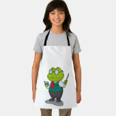 Kikker als leraar met boek schort (Insitu)
