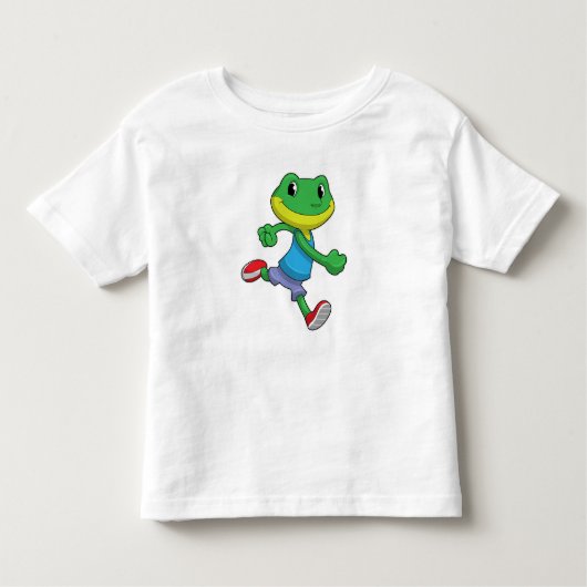 Kikker als loopkikker kinder shirts (Voorkant)