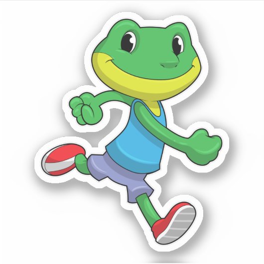 Kikker als loopkikker sticker (Voorkant)