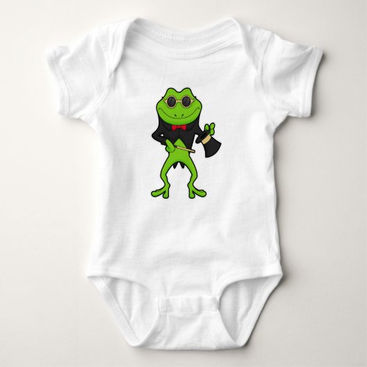 Kikker als magiër met toverstaf en Pet Romper (Voorkant)