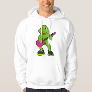 Kikker als muzikant met gitaar hoodie