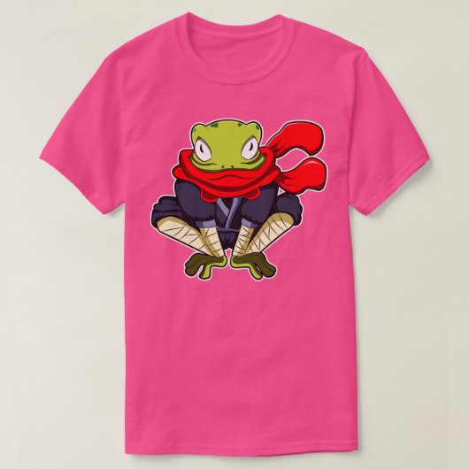 Kikker als Ninja met Scarf T-shirt (Design voorkant)