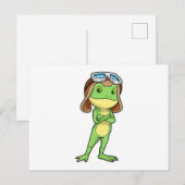 Kikker als piloot met hoed en bril briefkaart (Voorkant / Achterkant)