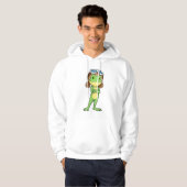 Kikker als piloot met Pet en bril Hoodie (Voorkant volledig)