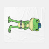 Kikker als politieagent met pet van politie fleece deken (Voorkant (Horizontaal))