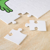 Kikker als politieagent met pet van politie legpuzzel (Zijkant)