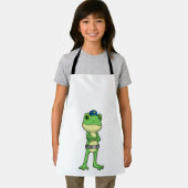 Kikker als politieagent met pet van politie schort (Insitu)