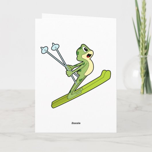 Kikker als schansspringer met ski.PNG Kaart (Achterkant)