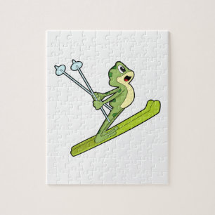 Kikker als schansspringer met ski.PNG Legpuzzel