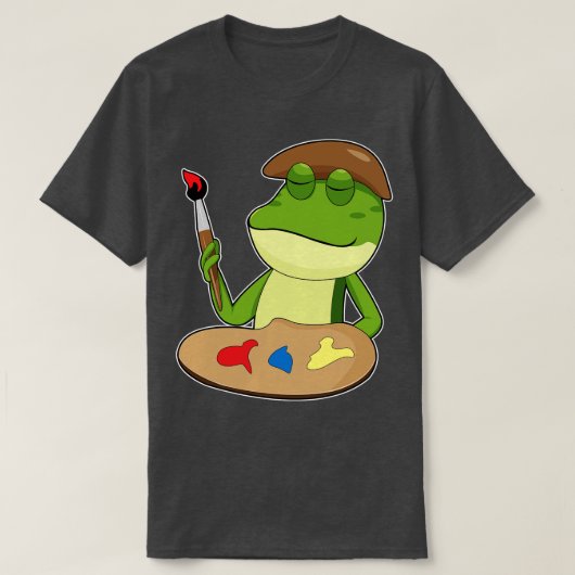 Kikker als schilder met penseel en verf t-shirt (Design voorkant)