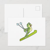 Kikker als skijumper met Ski.PNG Briefkaart (Voorkant / Achterkant)