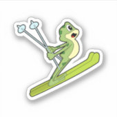 Kikker als skijumper met Ski.PNG Sticker (Voorkant)