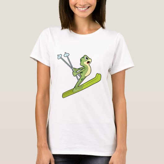 Kikker als skijumper met Ski.PNG T-shirt (Voorkant)