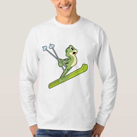 Kikker als skijumper met Ski.PNG T-shirt (Voorkant)