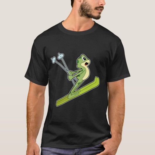Kikker als skijumper met Ski.PNG T-shirt (Voorkant)