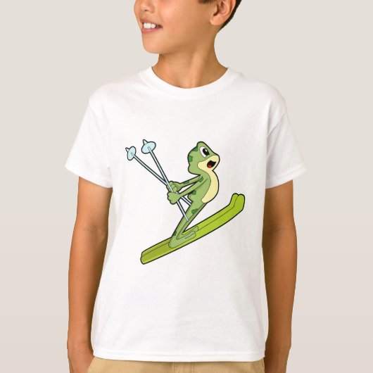 Kikker als skijumper met Ski.PNG T-shirt (Voorkant)
