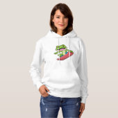 Kikker als Snowboarder met Snowboard Hoodie (Voorkant volledig)