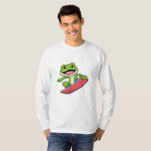 Kikker als Snowboarder met Snowboard T-shirt (Voorkant volledig)