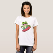 Kikker als Snowboarder met Snowboard T-shirt (Voorkant volledig)