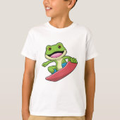 Kikker als Snowboarder met Snowboard T-shirt (Voorkant)