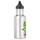 Kikker als Snowboarder met Snowboard Waterfles (Links)